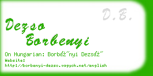 dezso borbenyi business card